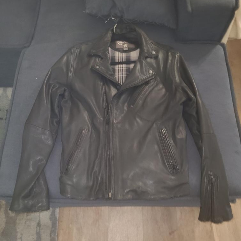 Leather moto jacket, Converse, size W/Large, Black